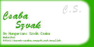 csaba szvak business card